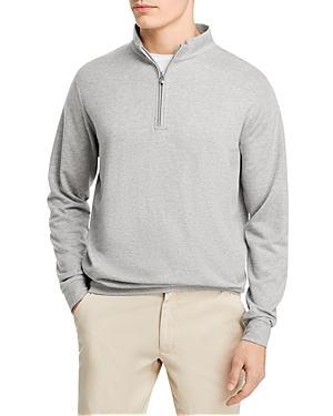 Peter Millar Mens Georgia National Champion Crown Comfort Interlock Quarter-Zip | Color: Iron | Size: S | UGA Product Image