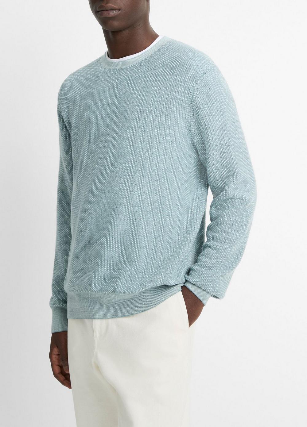 Mens Geo Jacquard Long-Sleeve Crewneck Sweater Product Image