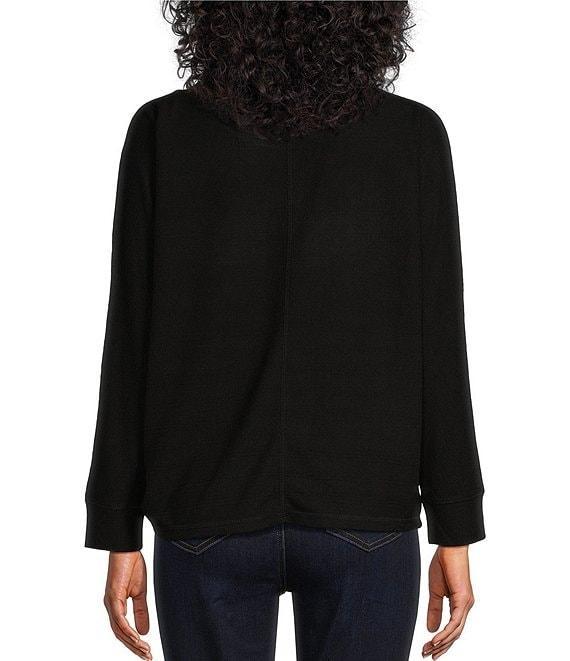 Westbound Knit Long Sleeve Crew Neck Ruched Shirt Product Image
