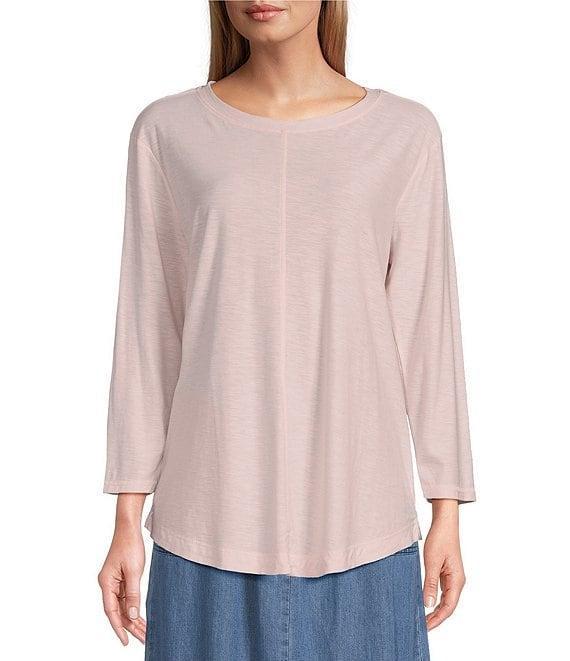 Westbound 3/4 Sleeve Knit Crew Neck Top Product Image