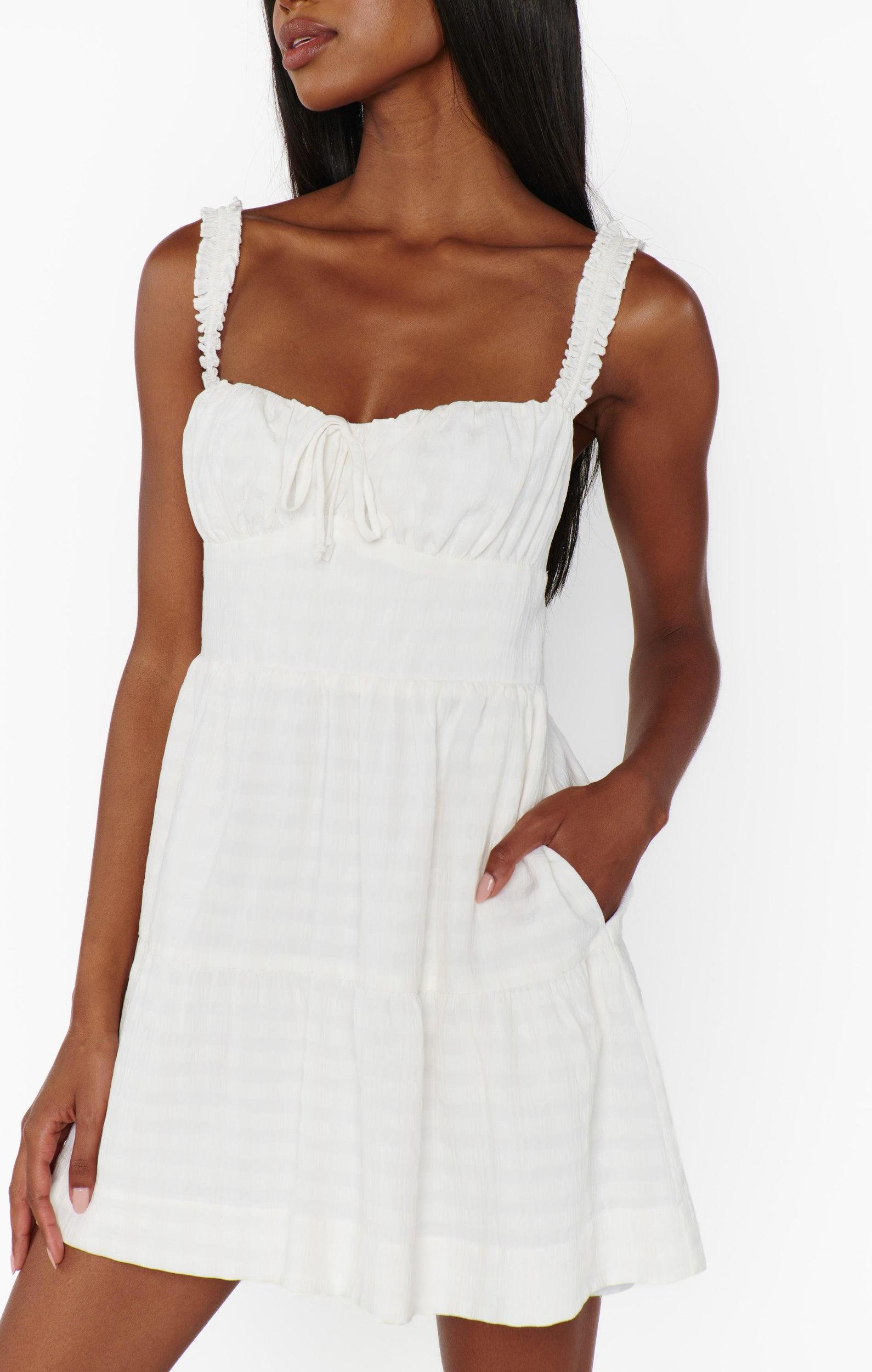 Rosie Mini Dress ~ White Cottage Gingham Product Image