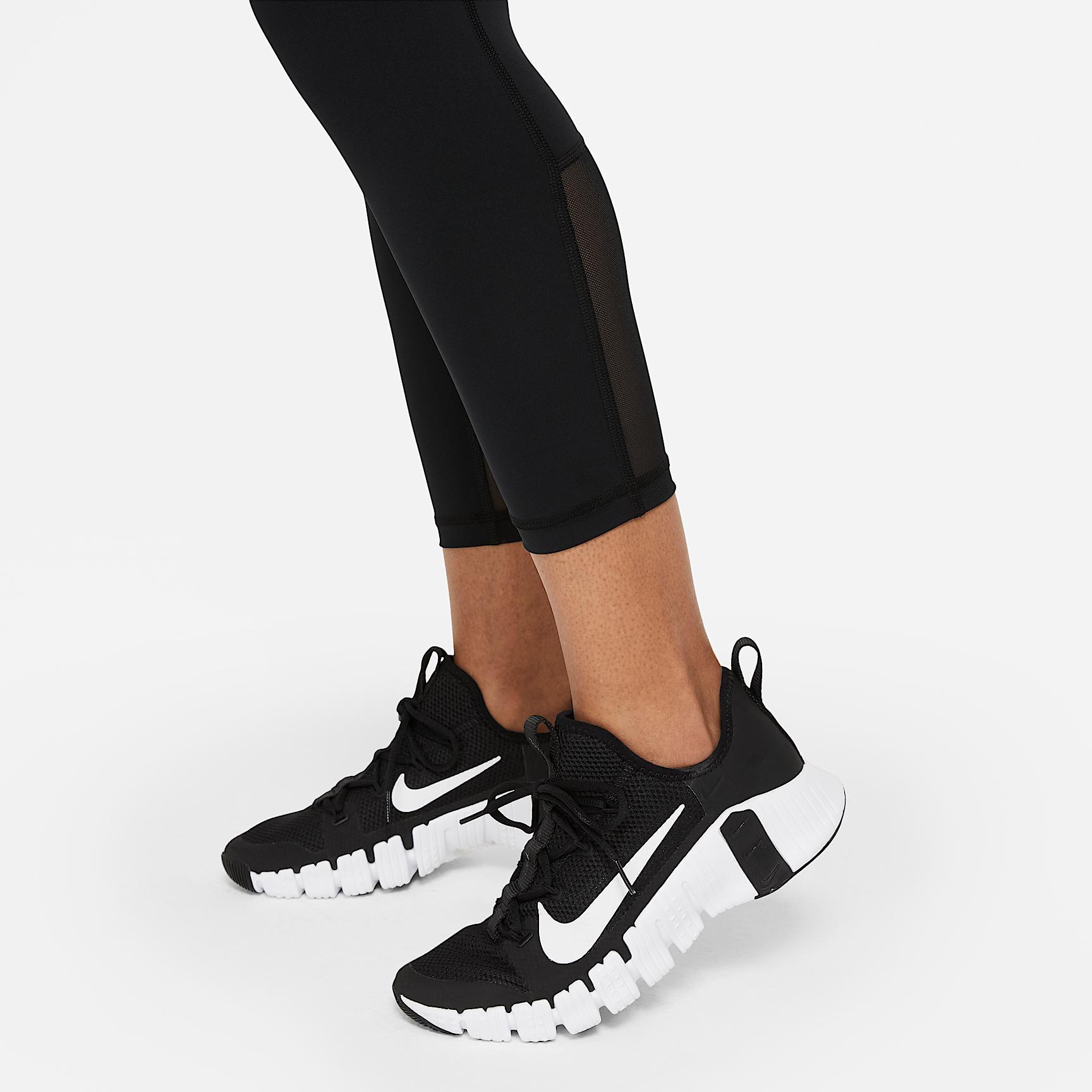 Women's Nike Pro Mid-Rise Crop Mesh-Panel Leggings (Plus Size) Product Image