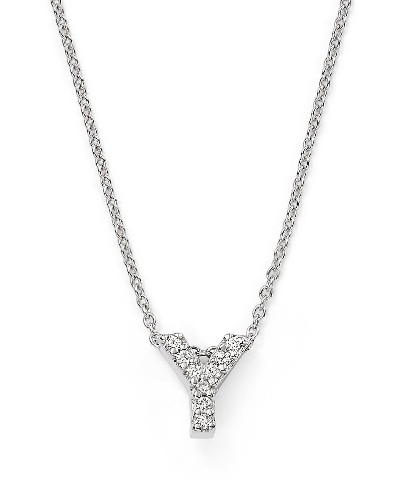 Roberto Coin 18K White Gold Initial Love Letter Pendant Necklace with Diamonds, 16 Product Image