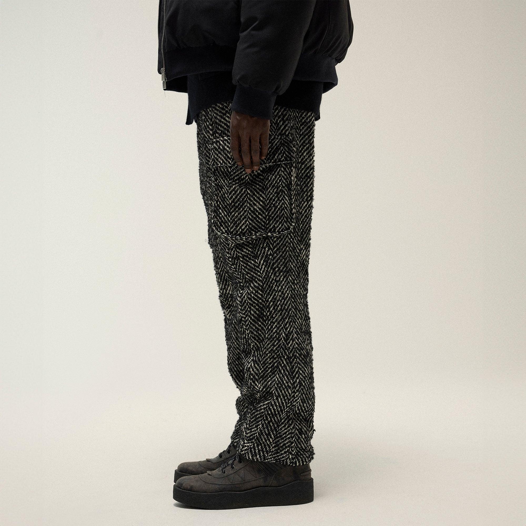 Kith Oversized Herringbone Bristol Cargo Pant - Black Male Product Image