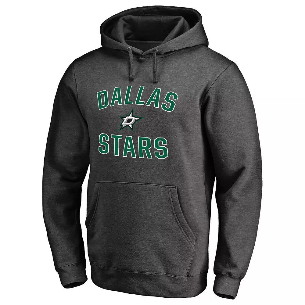 Men's Heather Charcoal Dallas Stars Victory Arch Team Fitted Pullover Hoodie, Size: Medium, Str Charco Product Image