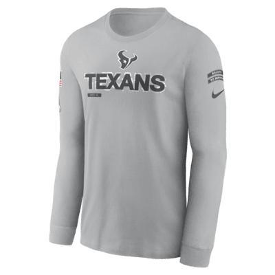 Men's Nike Gray Houston Texans 2024 Salute To Service Long Sleeve T-Shirt, Size: XL, Grey Product Image