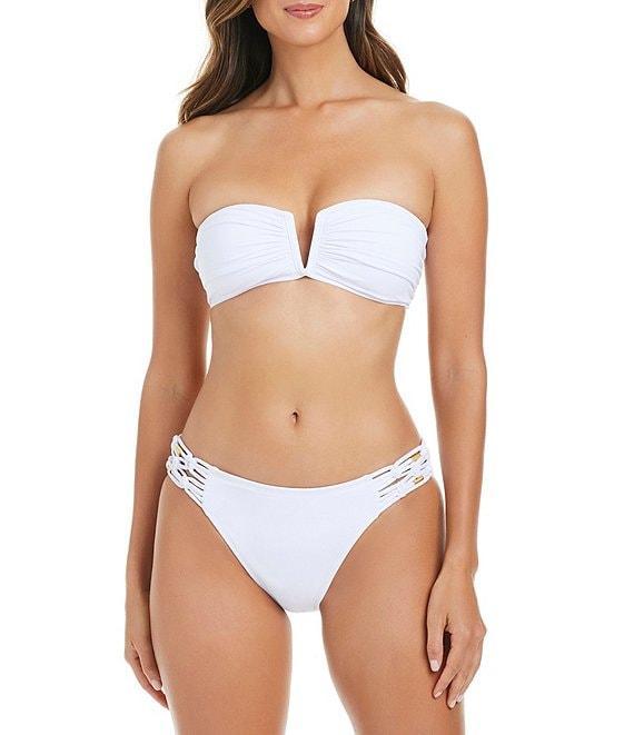 Bleu Rod Beattie La Cote D'Azur Solid Side Macrame Hipster Swim Bottom Product Image