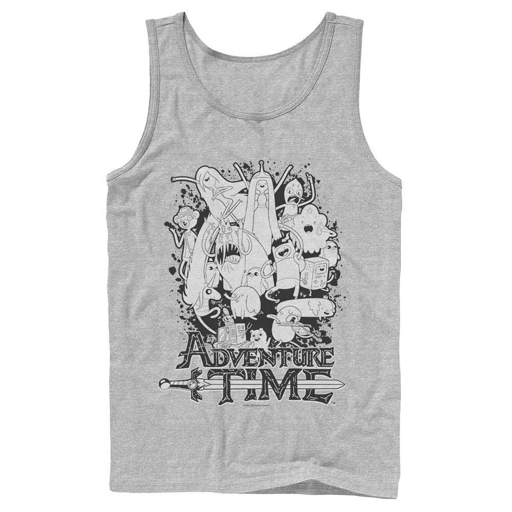 Men's Cartoon Network Adventure Time Splash Tank Top, Size: Large, Athletic Grey Product Image