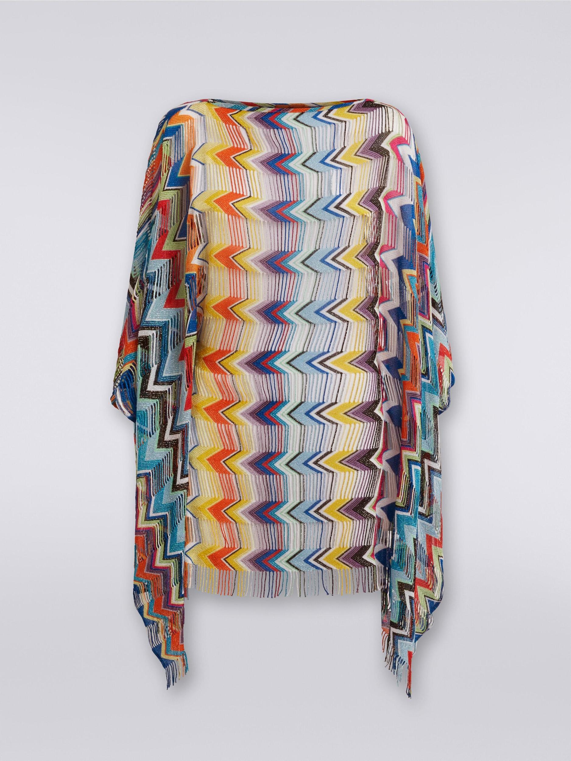 Short viscose cover-up kaftan with fringes Product Image