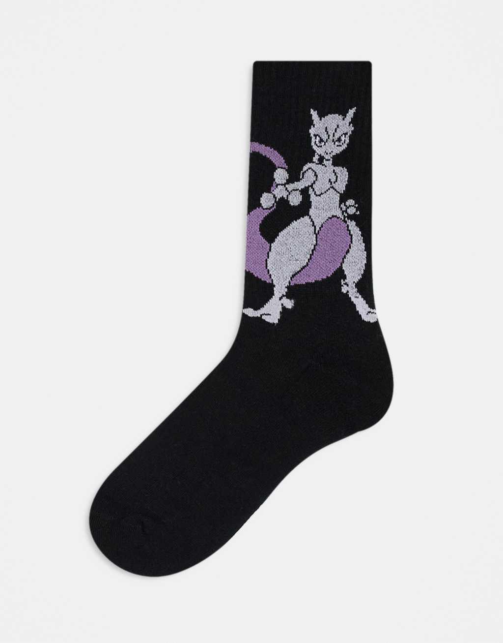 ASOS DESIGN 2 pack Pokémon Mew socks in black Product Image