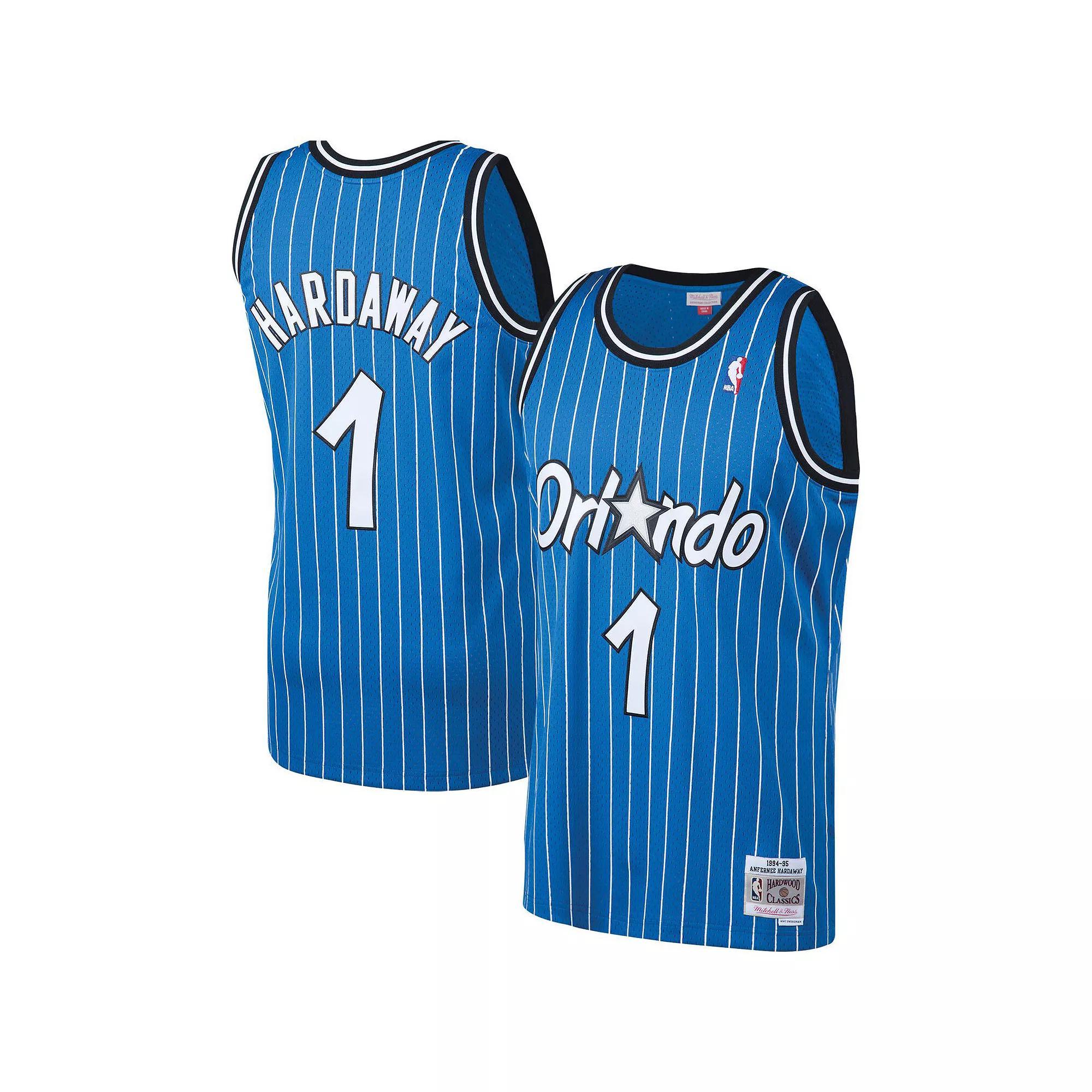 Men's Mitchell & Ness Penny Hardaway Blue Orlando Magic Big & Tall Hardwood Classics Jersey, Size: 5XB, Mag Blue Product Image