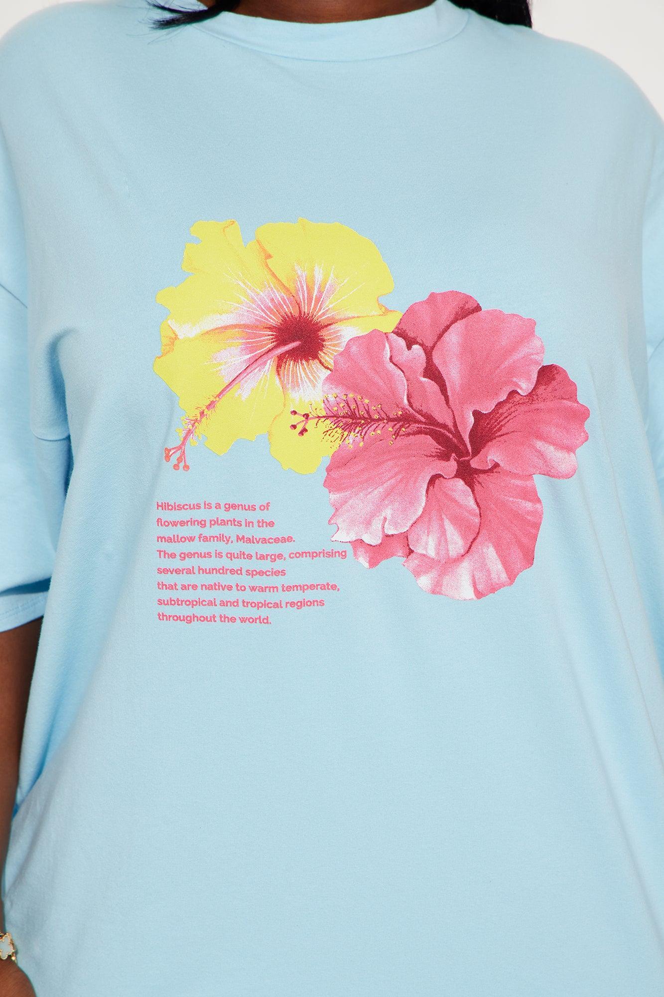 Flower Besties Lounge Biker Short Set - Light Blue Product Image