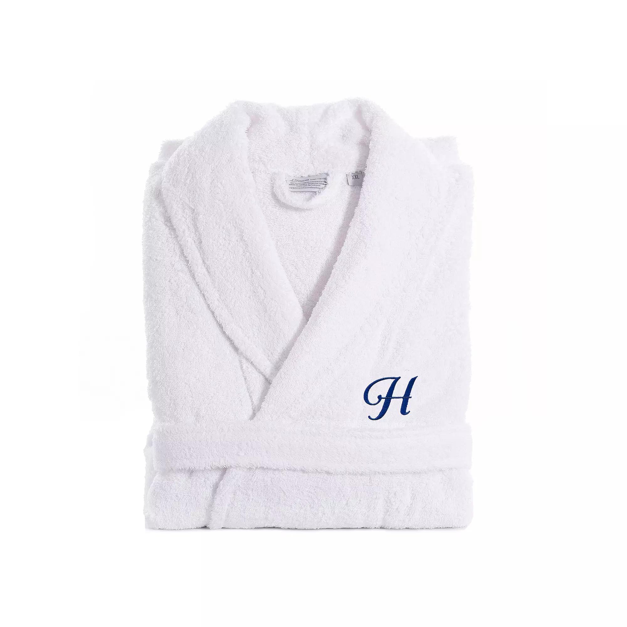 Linum Home Textiles Turkish Cotton Personalized Unisex Tie Front Terry Bathrobe, Mens Product Image
