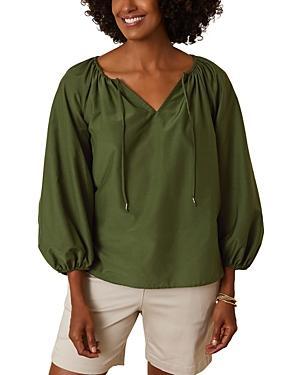 Tommy Bahama Agua Amara Long Sleeve Peasant Top (Palm Verde) Women's Blouse Product Image