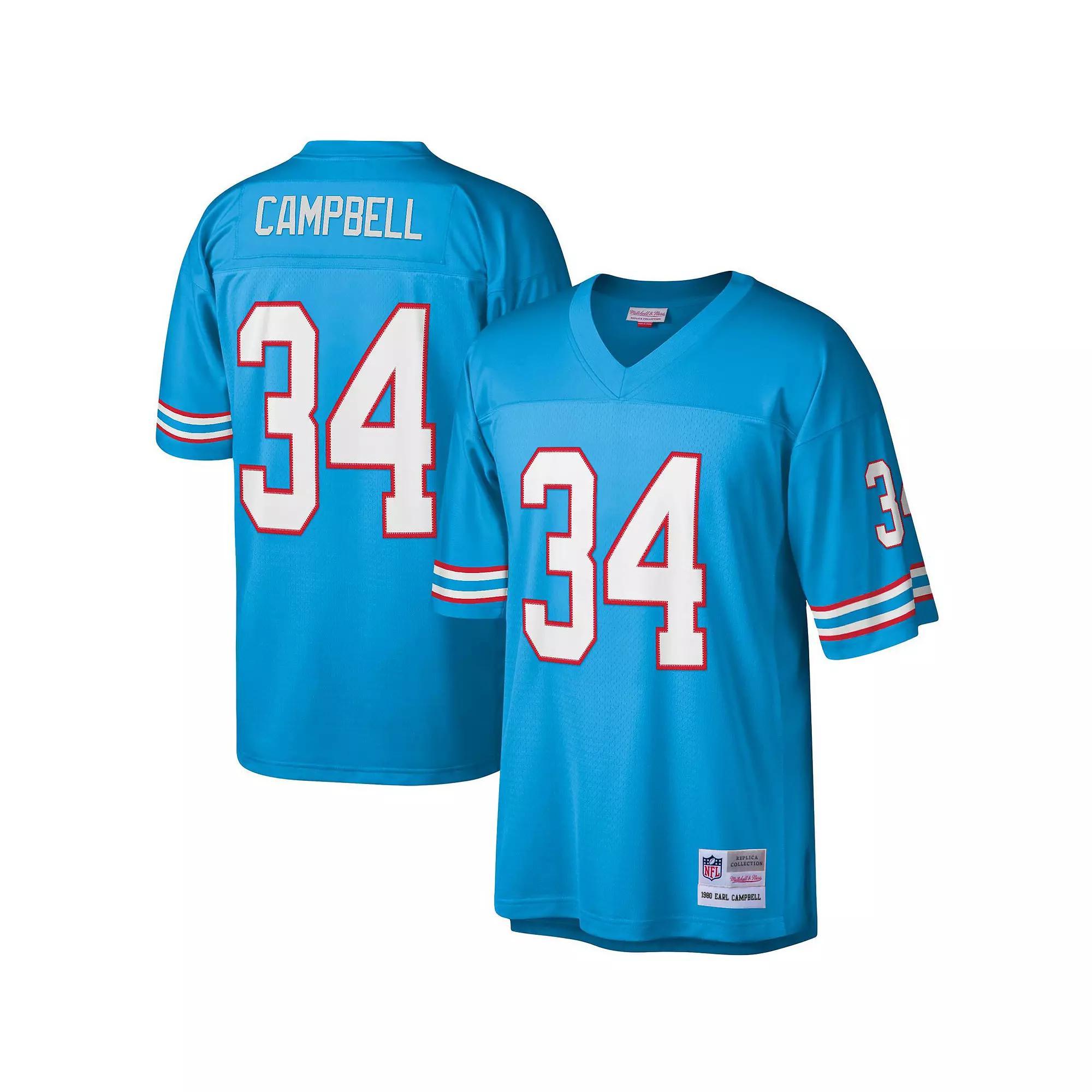 Men's Mitchell & Ness Earl Campbell Light Blue Houston Oilers Legacy Replica Jersey, Size: 3XL, Nfl Light Product Image
