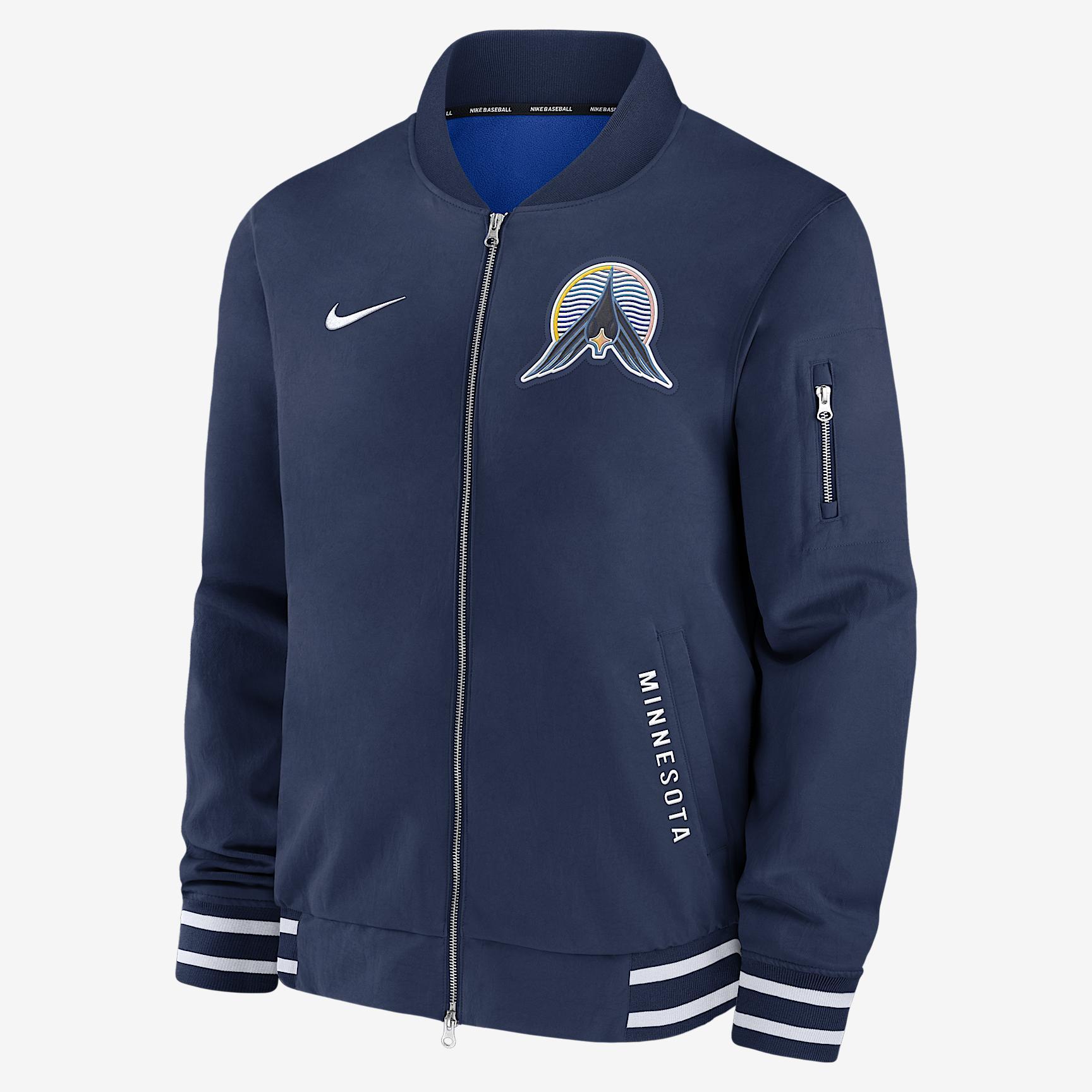 Minnesota Twins Authentic Collection City Connect Nike Men's MLB Full-Zip Bomber Jacket Product Image