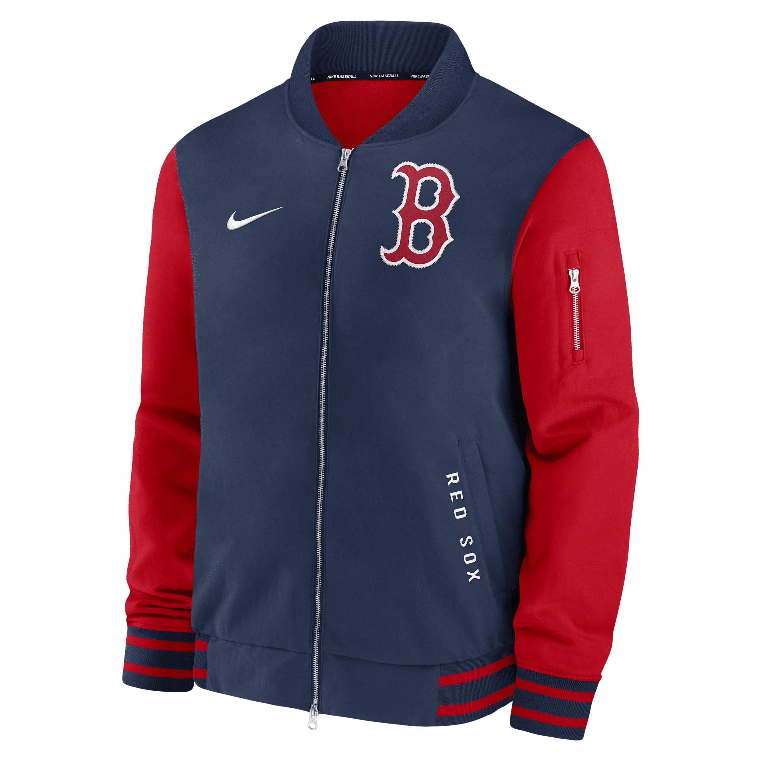Boston Red Sox Authentic Collection Dugout Nike Men's MLB Full-Zip Bomber Jacket Product Image