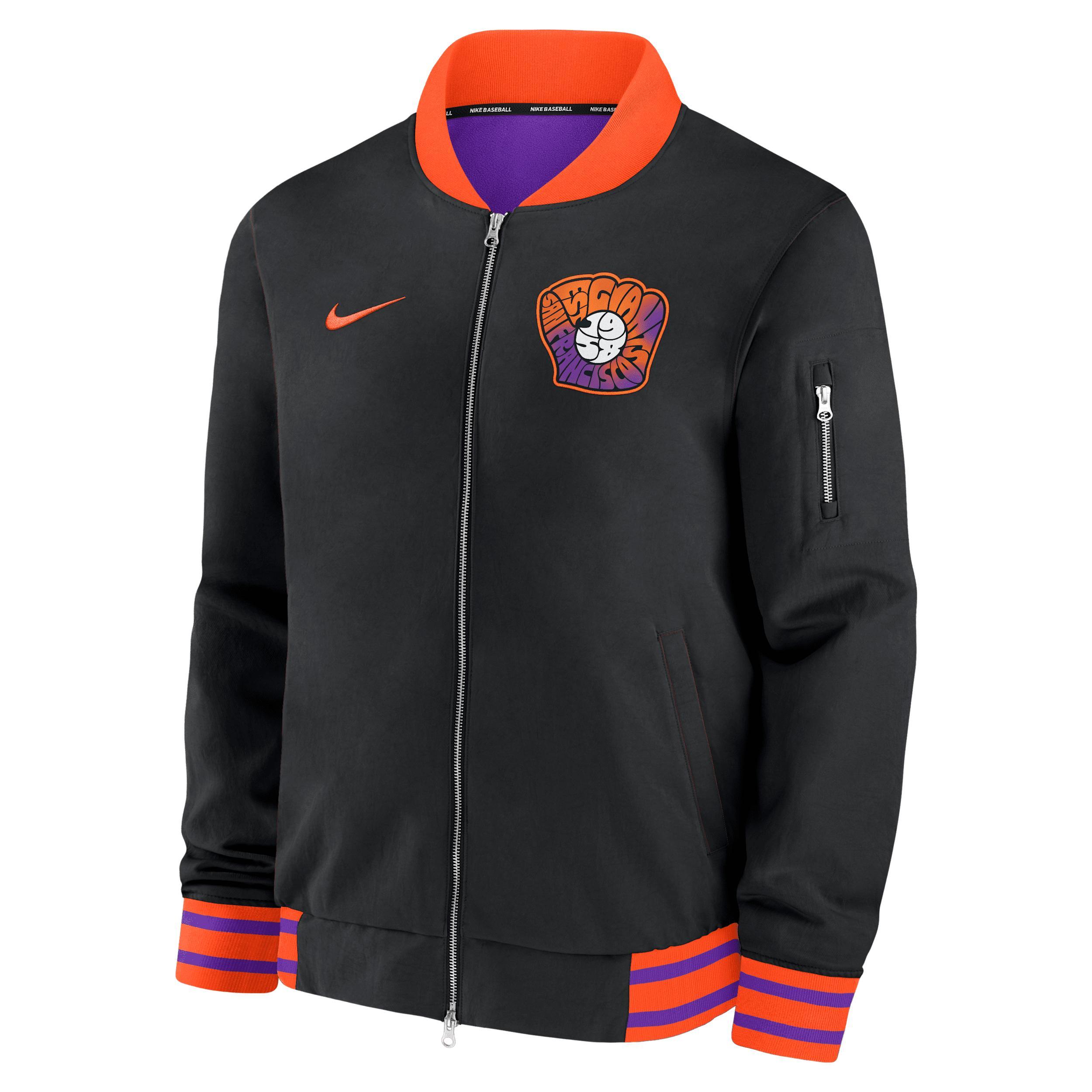 San Francisco Giants Authentic Collection City Connect Men's Nike MLB Full-Zip Bomber Jacket Product Image