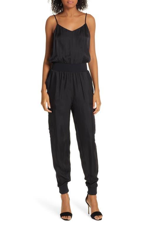 Cinq a Sept Amia Satin V-Neck Jumpsuit Product Image