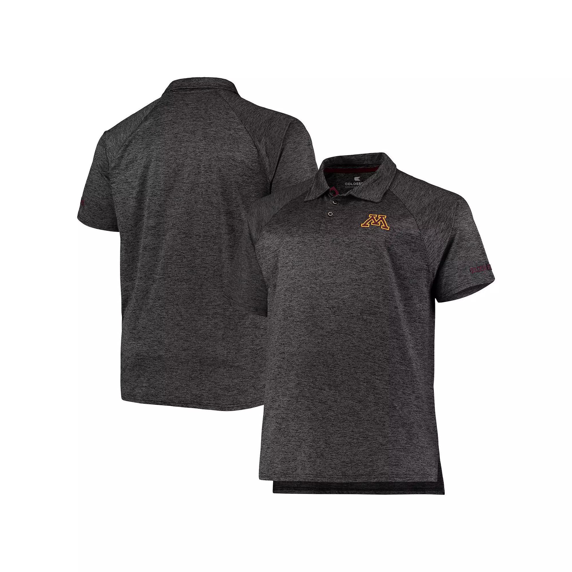 Men's Colosseum Heathered Black Minnesota Golden Gophers Big & Tall Down Swing Polo, Size: 6XB, Charco Product Image