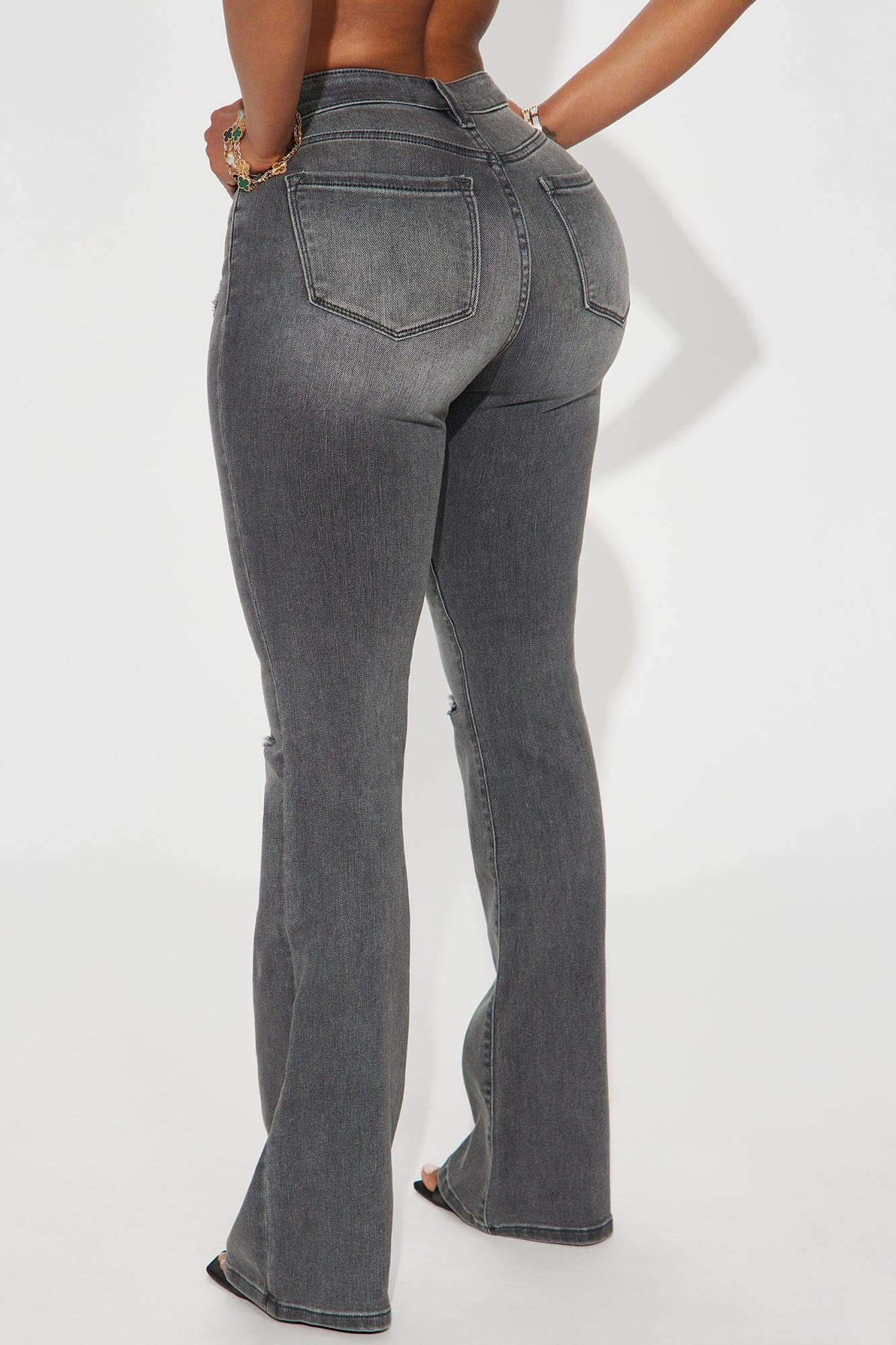 Pleasure Seeker Soft Stretch Flare Jeans - Grey Product Image
