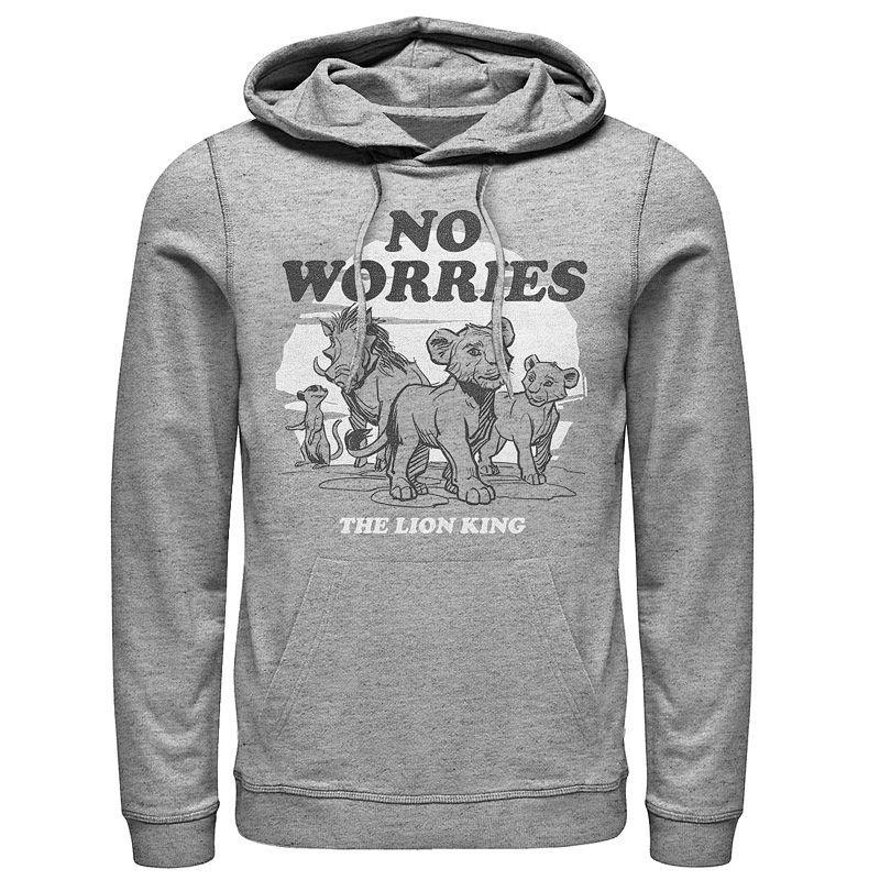 Disney's The Lion King Men's Savannah Sunrise Long Sleeve Graphic Hoodie, Size: Small, Athletic Grey Product Image