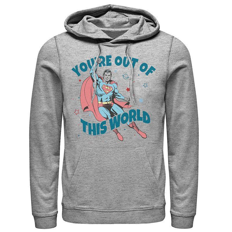 Men's DC Comics Superman "You're Out Of This World" Hoodie, Size: XXL, Athletic Grey Product Image