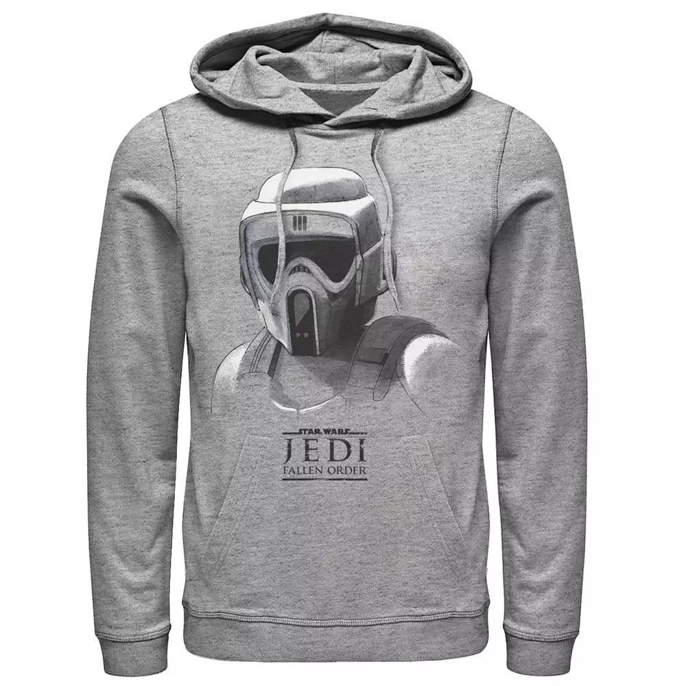 Men's Star Wars Jedi: Fallen Order Grayscale Scout Trooper Hoodie, Size: 3XL, Athletic Grey Product Image