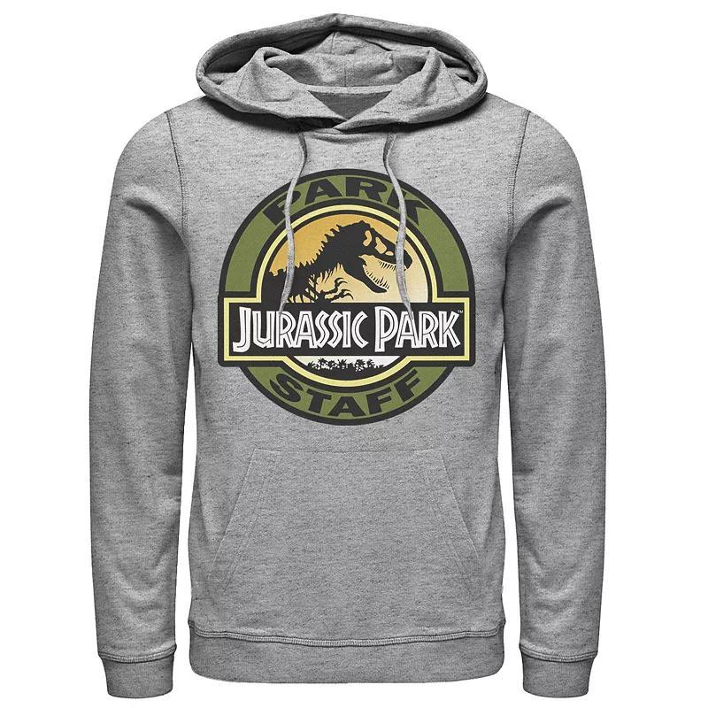 Men's Jurassic Park Staff Icon T-Rex Skeleton Graphic Pullover Hoodie, Size: XL, Athletic Grey Product Image