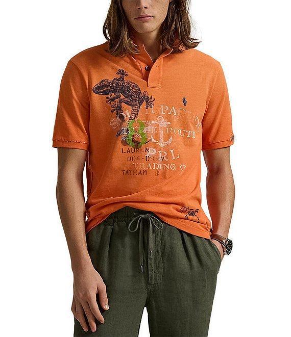 Polo Ralph Lauren Classic Fit Mesh Graphic Short Sleeve Polo Shirt Product Image