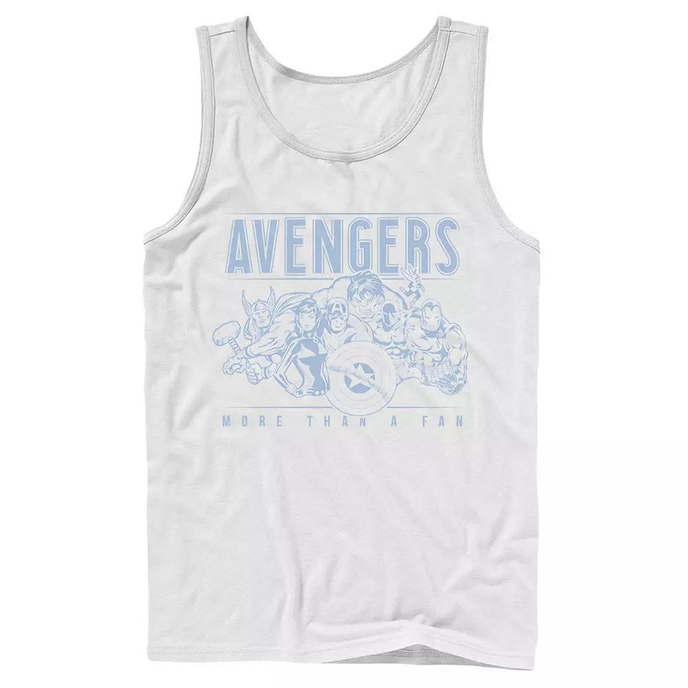 Men's Marvel Avengers More Than A Fan Vintage Outline Tank Top, Boy's, Size: Large, White Product Image