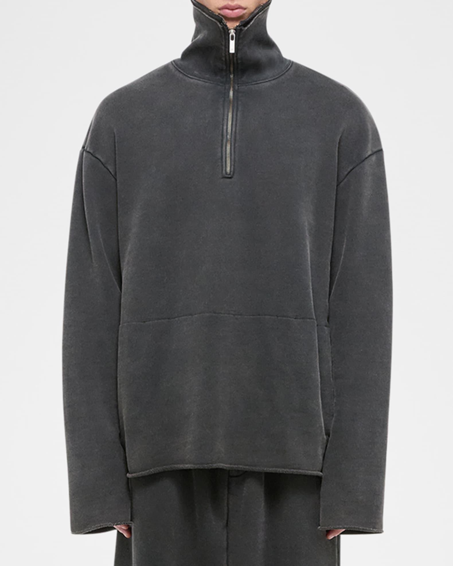Men's Washed Quarter-Zip Oversized Sweatshirt Product Image