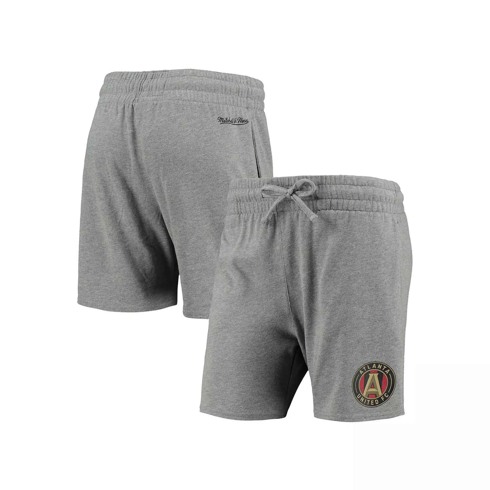 Women's Mitchell & Ness Heathered Gray Atlanta United FC Logo Shorts, Size: Medium, Atu Grey Product Image