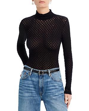 Frame Mesh Lace Turtleneck Top Product Image