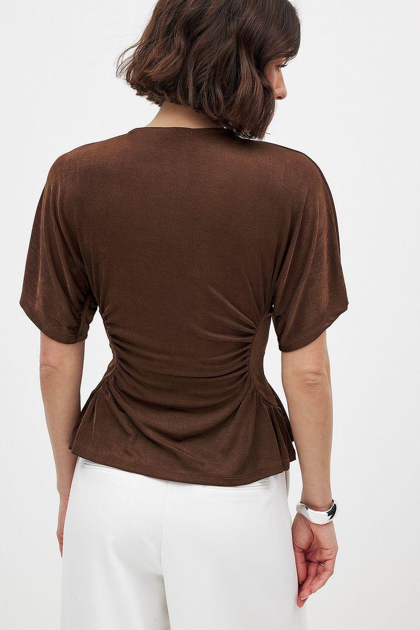 Draped Short Sleeve Top Product Image