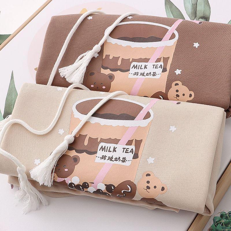Short-Sleeve Hooded Bear Print T-Shirt Product Image