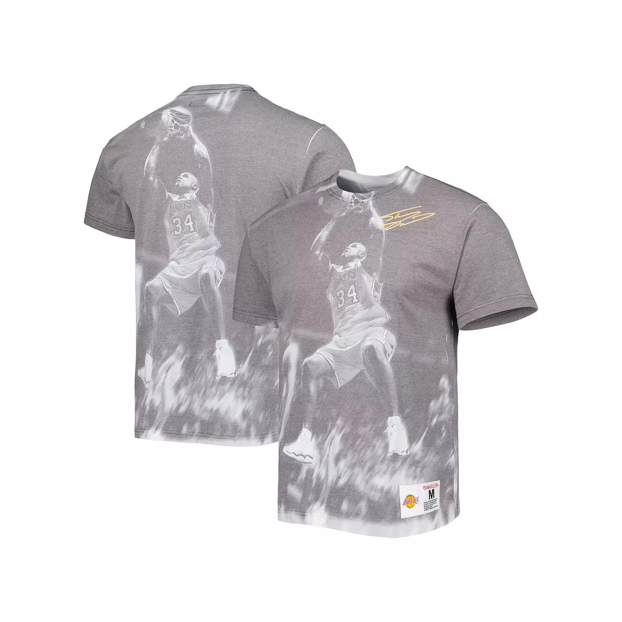 Men's Mitchell & Ness Shaquille O'Neal Gray Los Angeles Lakers Above The Rim Sublimated T-Shirt, Size: Small, Grey Product Image