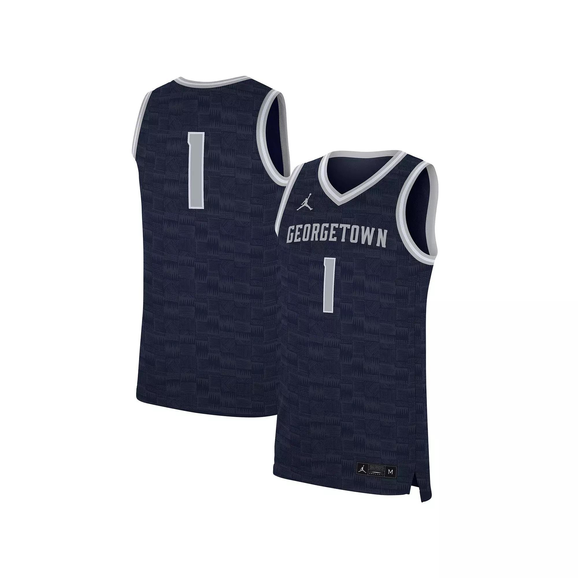 Men's Nike #1 Navy Georgetown Hoyas Replica Jersey, Size: Medium, Grg Blue Product Image