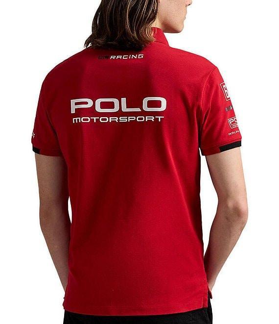 Polo Ralph Lauren Racing Custom Slim Fit Stretch Mesh Short-Sleeve Polo Shirt Product Image