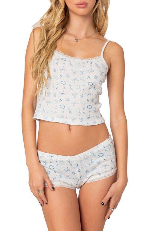Womens Playtime printed pointelle tank top Product Image