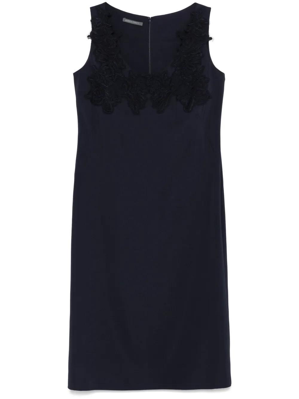 ALBERTA FERRETTI Corded-lace Midi Dress In Blue Product Image