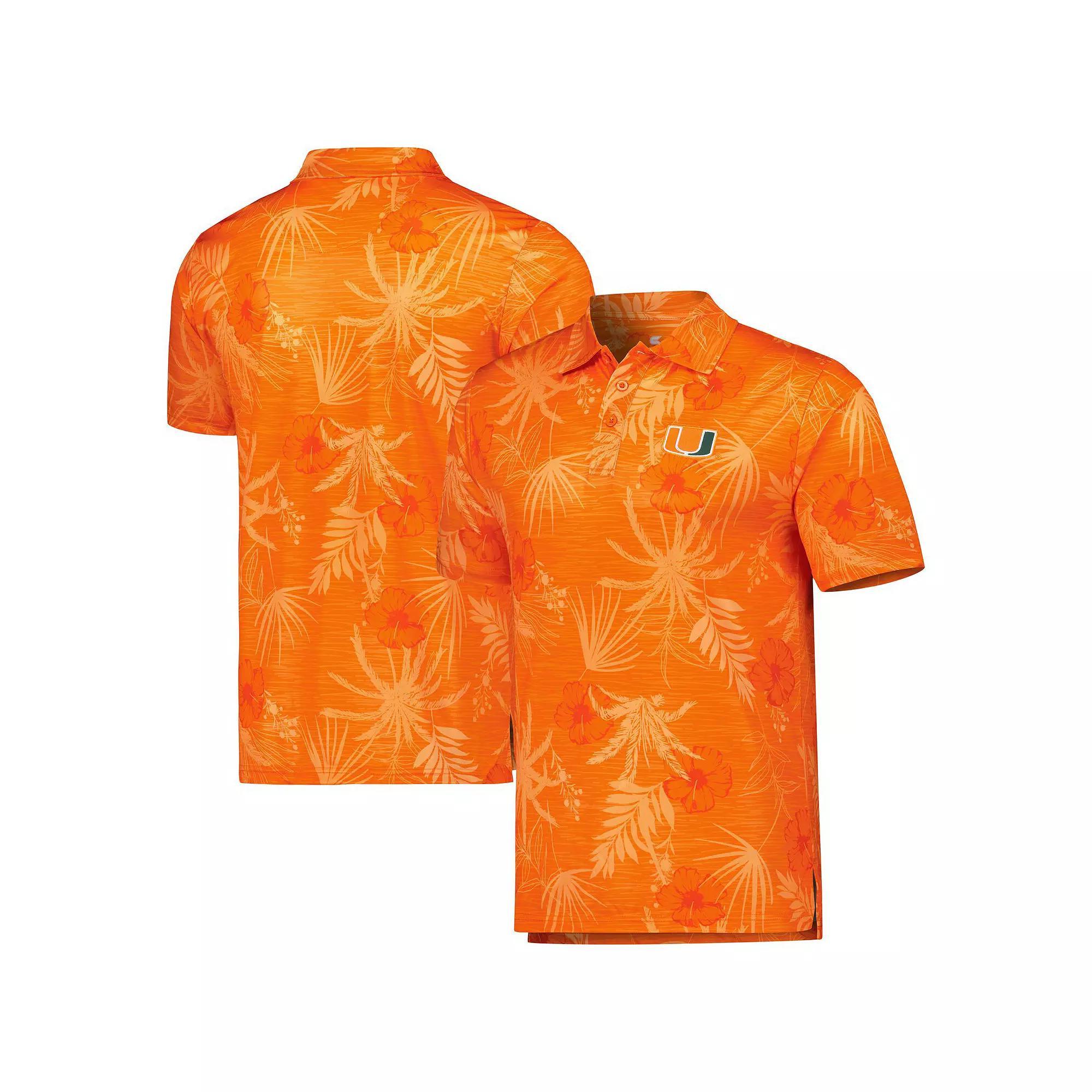 Men's Colosseum Orange Miami Hurricanes Palms Team Polo, Size: Medium Product Image