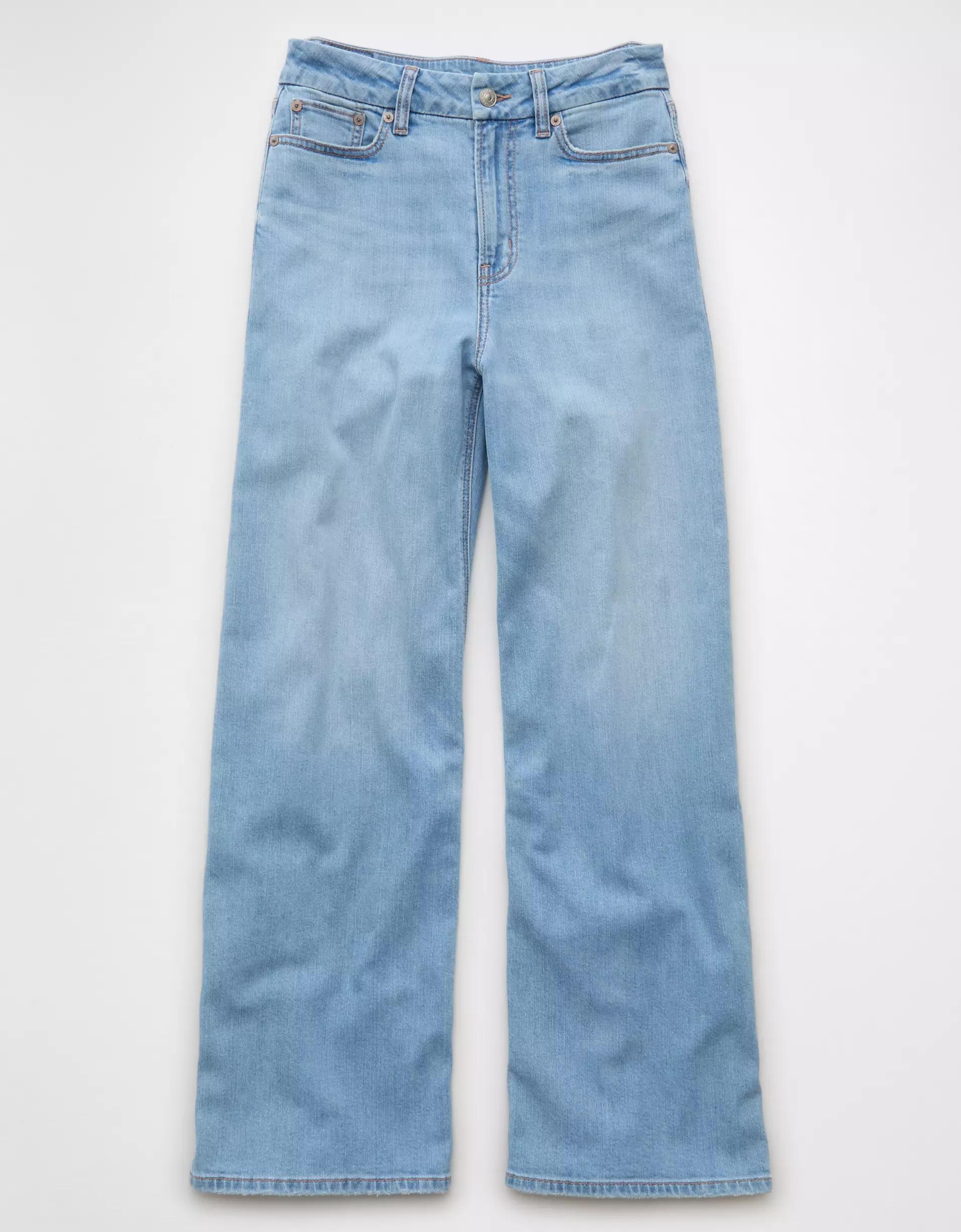 AE Dreamy Drape Stretch Curvy Super High-Waisted Baggy Wide-Leg Jean Product Image