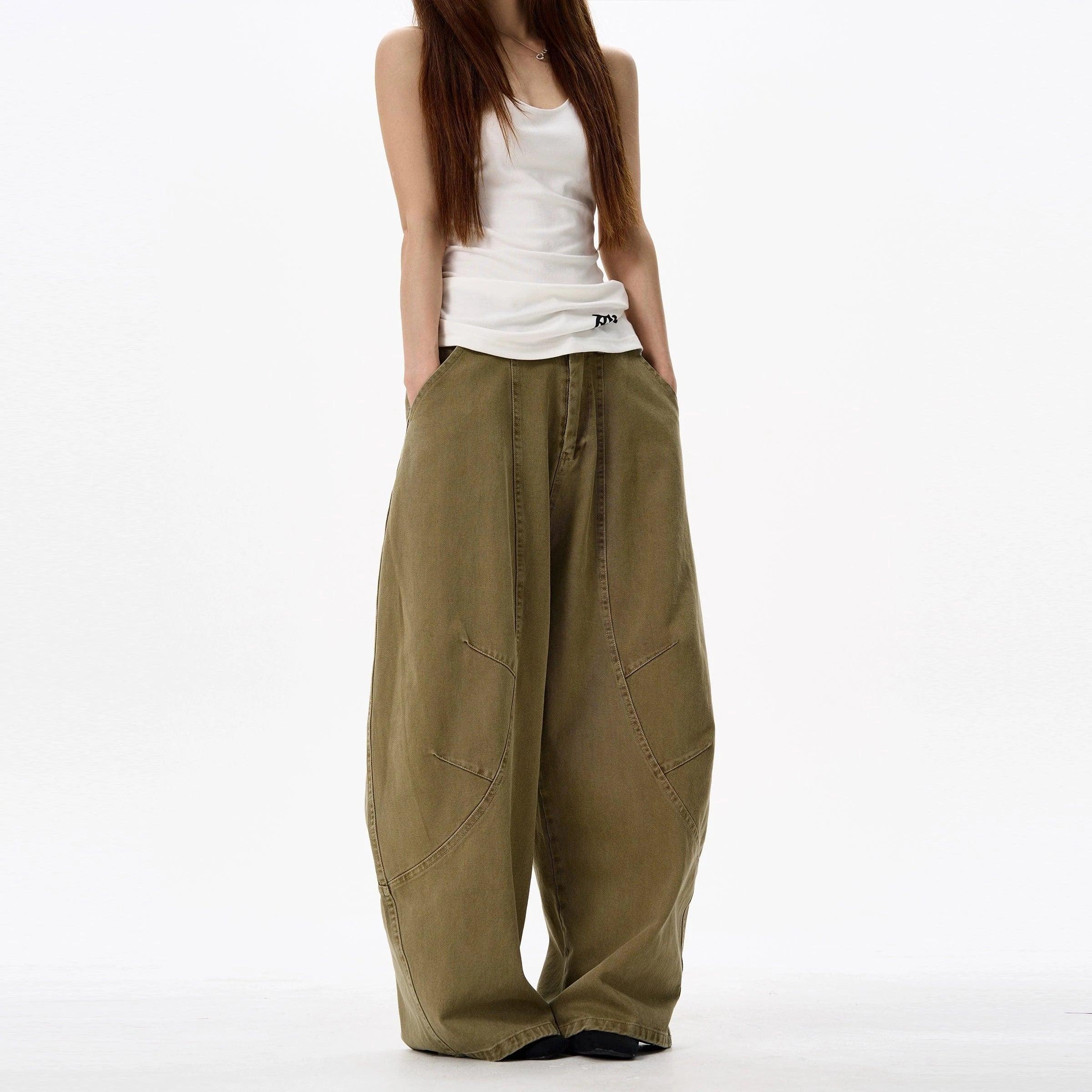 RT No. 18141 RECONSTRUCTED WIDE STRAIGHT PANTS Product Image