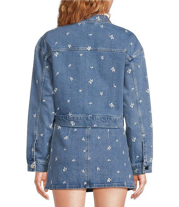 Chelsea & Violet Elliana Denim Floral Embordered Long Sleeve Coordinating Jacket Product Image