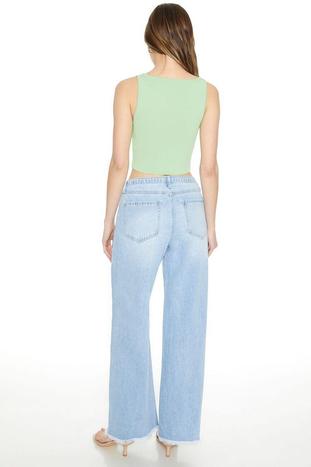 Frayed Low-Rise Wide-Leg Jeans | Forever 21 Product Image