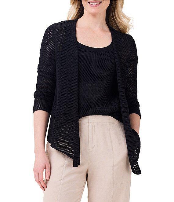 NIC + ZOE Mesh 4-Way V-Neck Bracelet Sleeve Open Front Cardigan Product Image