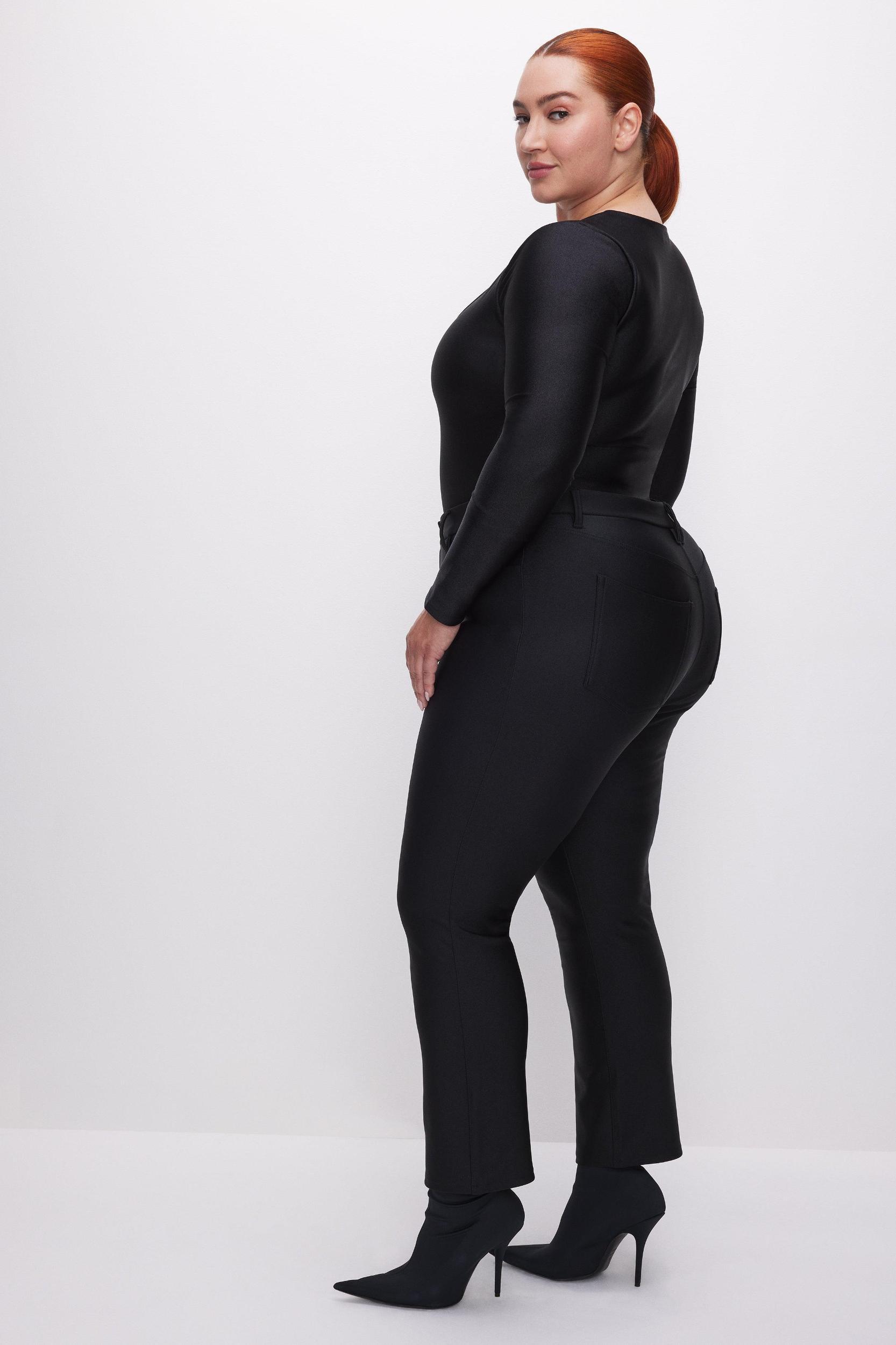 COMPRESSION SHINE STRAIGHT PANTS | BLACK001 Product Image