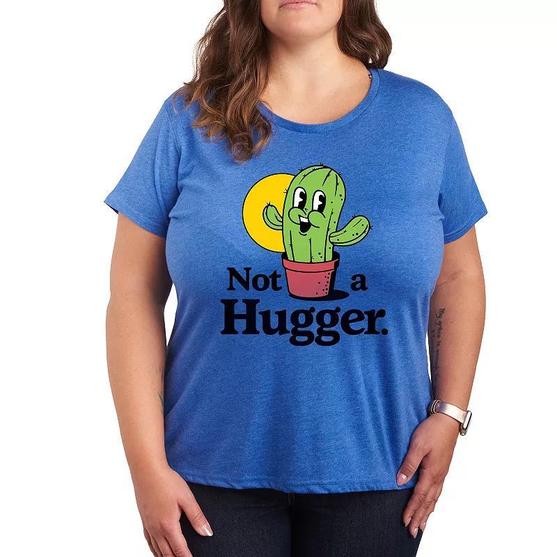 Plus Not A Hugger Graphic Tee, Womens Grey Royal Blue Product Image