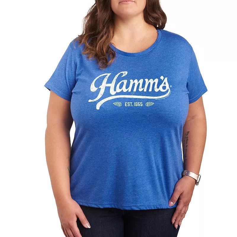 Plus Hamms Vintage Logo Graphic Tee, Womens Grey Blue Product Image